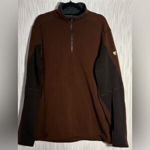 Kuhl Revel Men's Brown and Black 1/4 Zip Up Sweater